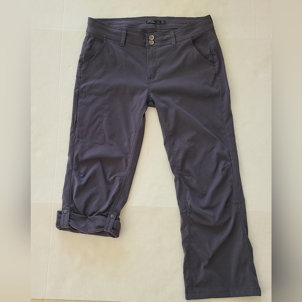 PrAna Women's Halle Hiking Pants 14 Short Convertible Nylon Stretch